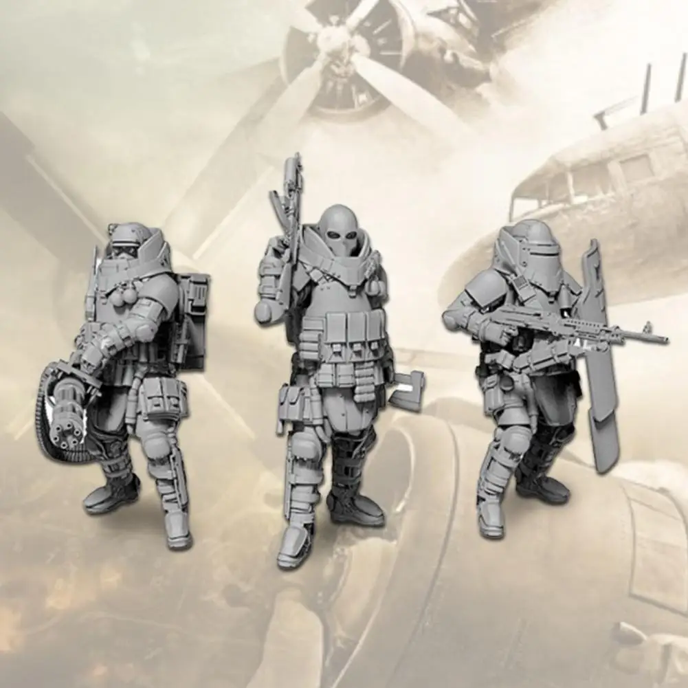 

3Pcs/Set 1:35 Scale Self-assembled Resin Figure Unpainted Collect Model Soldier Heavily Figure Unassambled Unpainted Kit Ar Z3E0