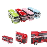 5 colors plastic simulation double decker london bus toy kids toy car model alloy diecast toys for boys gift decoration