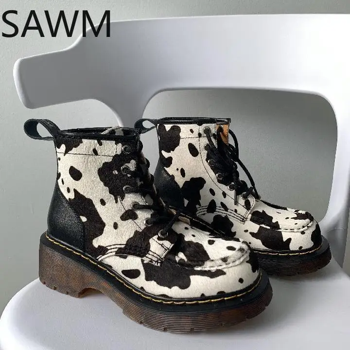 Женские мотоциклетные ботинки сезон осень зима модные однотонные Ботинки Martin