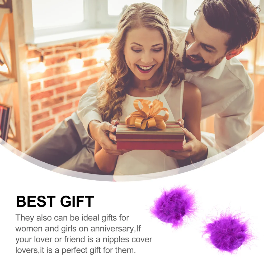 

2 Pairs Sexy Plush Nipples Pasties Delicate Nipples Covers Breast Sticker