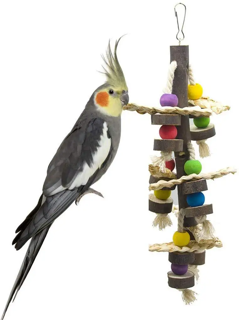 

LHXMAS PET TOY Parrot Chew Toys Bird Toy Logs Corn Bran Long CHAIN