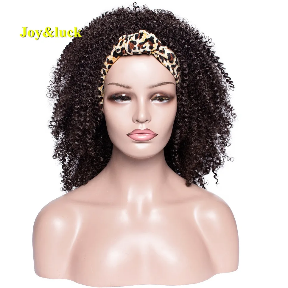 

Joy&luck Afro Kinky Curly Wig Synthetic Headband Wig Short Curly Turban Hair Wigs Different Colors Daily Use