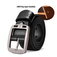 bison denim vintage cowhide belt genuine leather mens belt alloy pin buckle male belts gift designer belt men jeans belt