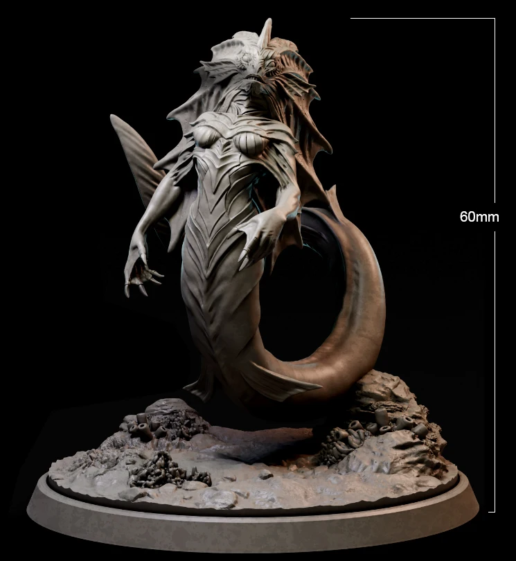 

60mm Resin Model Female Fishman Fish Man Figure Unpainted