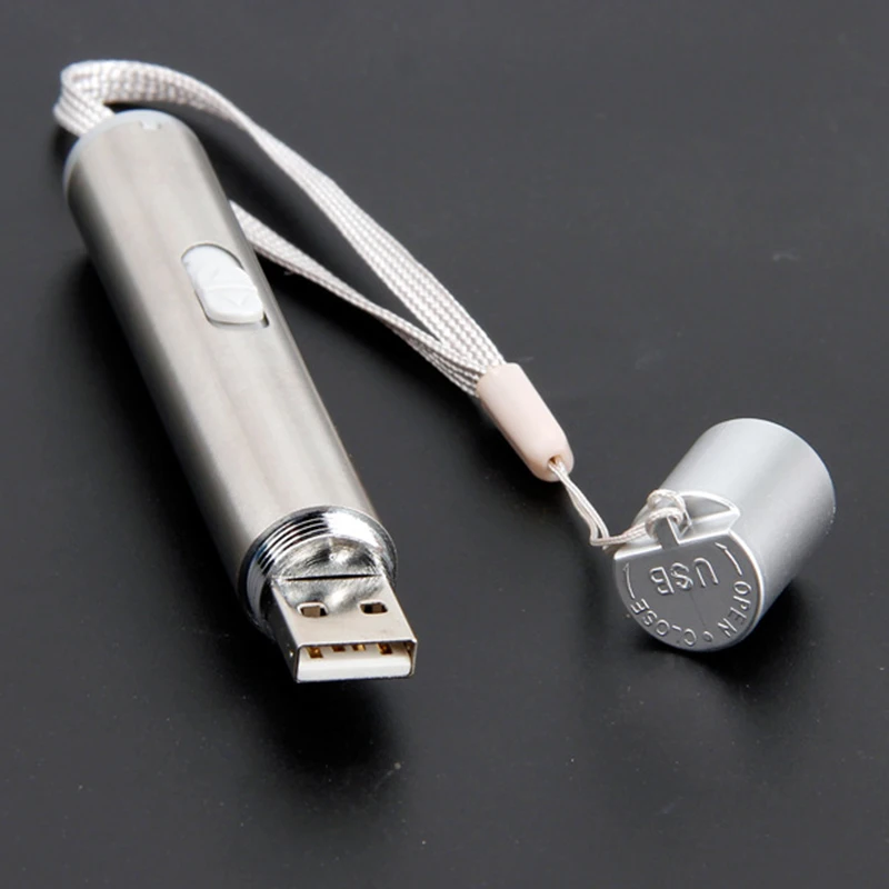 

USB Rechargeable LED Laser Flashlight High Quality Powerful Mini LED Torch Pen Design Hanging Flash Light With Metal Clip