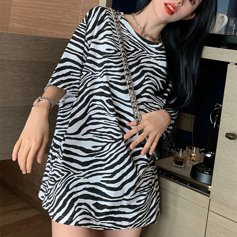

New Round Neck Short Sleeve T-shirt Summer Plus Leopard Print Top Casual Comfortable Fashion T Shirt Cotton