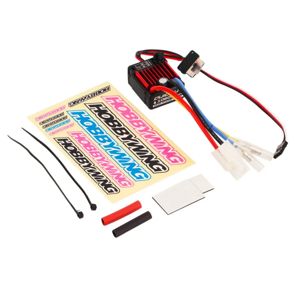 

Водонепроницаемый контроллер скорости HobbyWing quirun 1060 60A Brushed ESC 2-3S Lipo 60A/360A 11,1 V 6V/3A BEC для 1:10 радиоуправляемых автомобильных запчастей