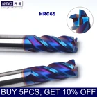 Шарик из карбида вольфрама AHNO с 4 лезвиями, обработка с ЧПУ для нержавеющей стали, дерева, пластика, титановых сплавов HRC65