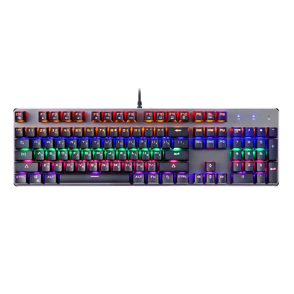 USB Gaming Mechanical Backlit Ergonomic Keyboard Single Key Light Breathing English Russian Keyboards for Tablet Desktop z0902 | Компьютеры