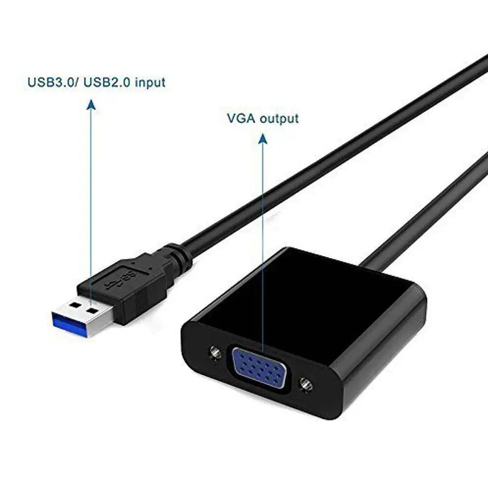 USB 3 0 к VGA адаптер Видеокарта дисплей внешний кабель для ПК ноутбука | Компьютеры и