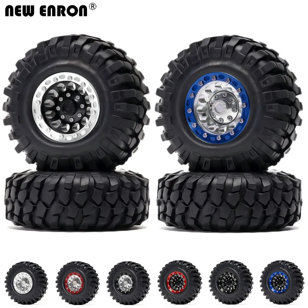 

NEW ENRON 4P 1.9" Alloy Beadlock Wheel Rim 96/108mm & Tire for 1:10 RC Crawler Traxxas TRX4 Axial SCX10 II 90046 Tamiya CC01 D90