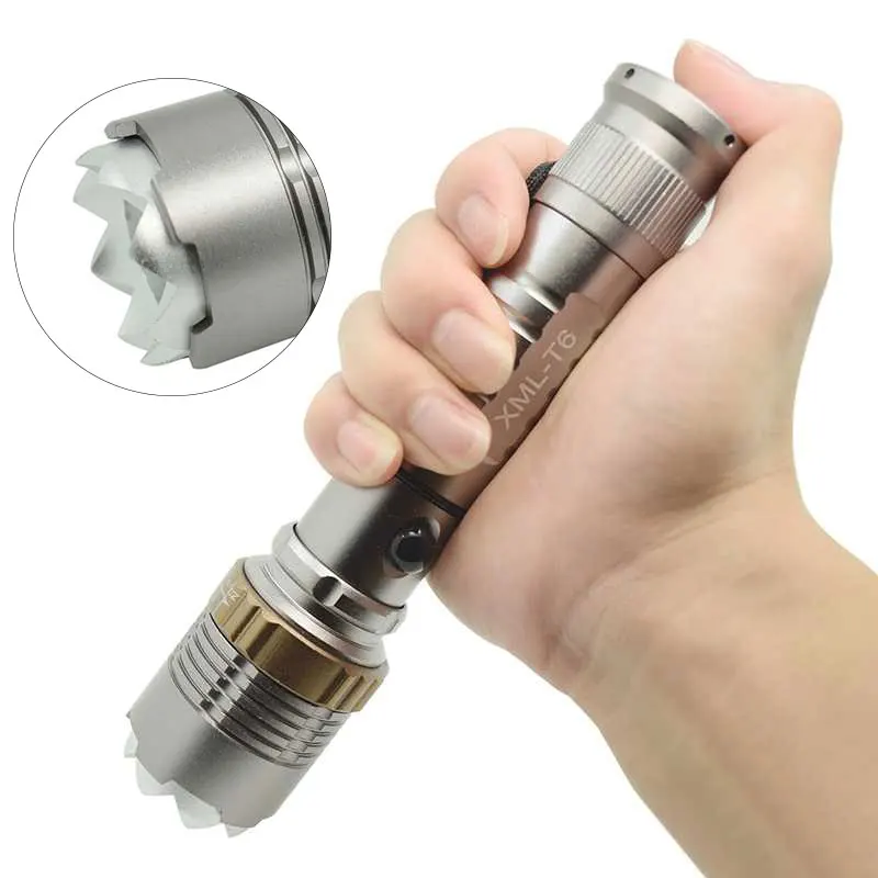 XM-L T6 тактический фонарик для самообороны палочки-наклейки фонарь Портативный