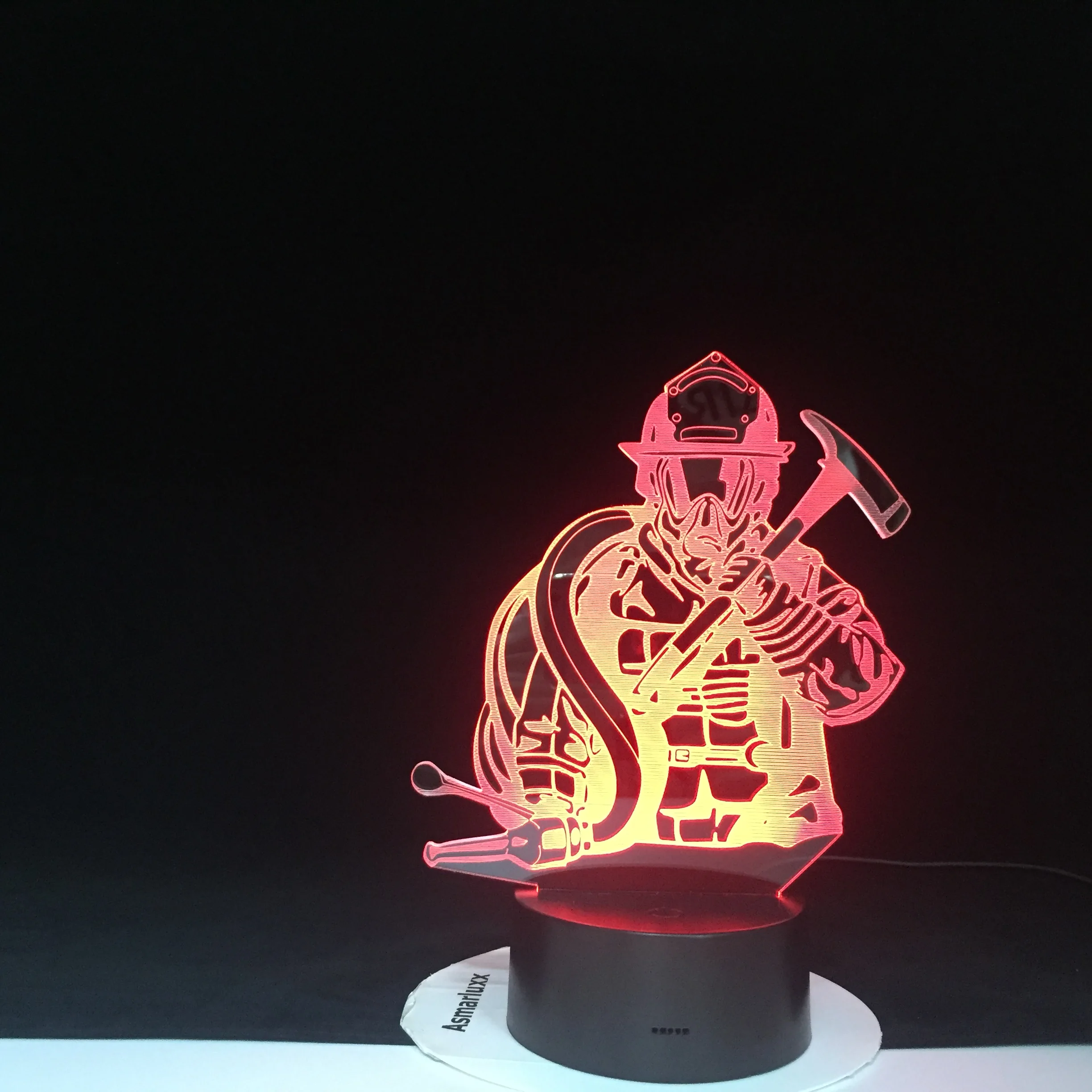 3D пожарный светодиодный светильник USB ночник креативный настольная лампа