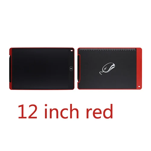 12 inch red Игрушки для рисования 4,4/8,5/9,5/12 дюймов ЖК-доска для письма и письма, ультра-тонкие планшеты, портативные, для детей, умные, для раннего образования - Цвет: 12 inch red