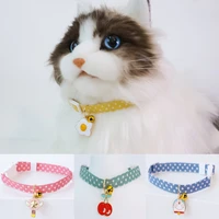 cute cat collars with star pendant adjustable safety kitten collar puppy chihuahua raabit necklace with bells pets accessories