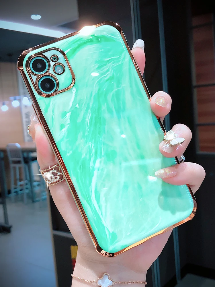 

Retro Marble Plating Soft Case For iPhone 11 Pro XS XR X MAX XSMAX Shockproof Silicone Phone Cover For iPhone 7 8 Plus Case