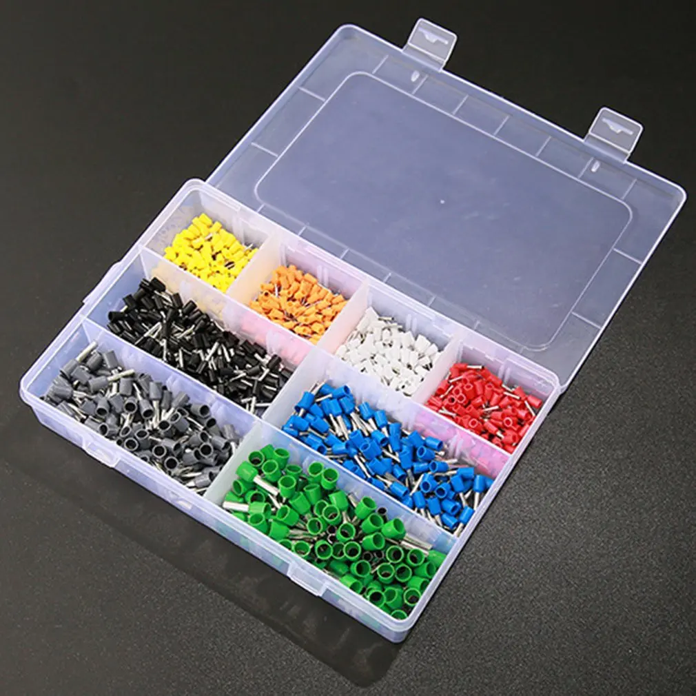 800PCS Terminals Kits Assorted VE Tubular Terminals Insulated Crimp Cable Connector Terminals Electrical Crimp Terminator