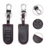 1 pc durable leather car key case protective shell anti theft alarm key case for satrline perodua aruz bezza decor accessories