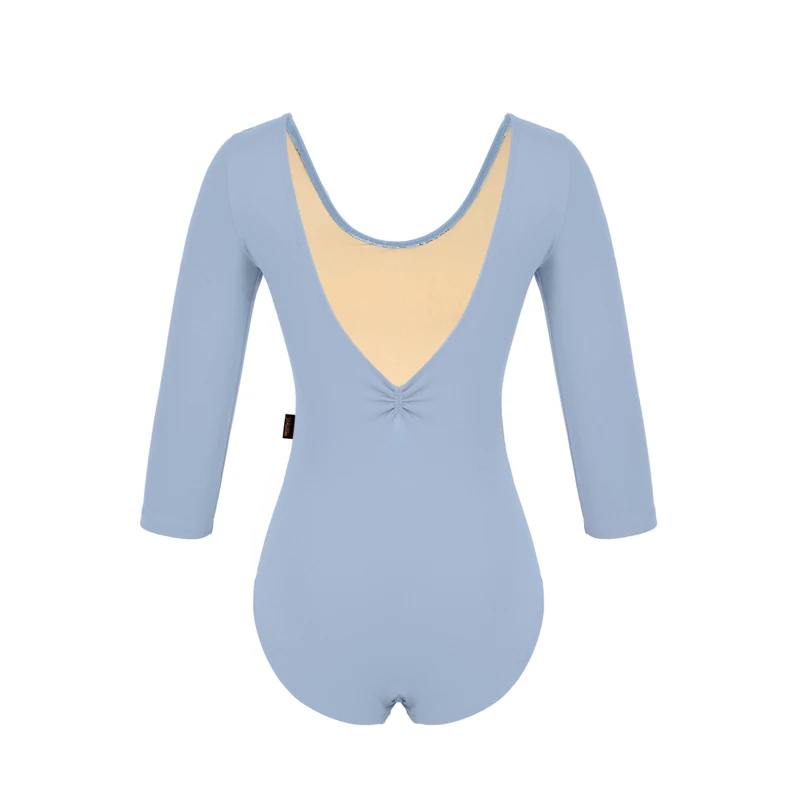 Женский эластичный однотонный купальник с длинным рукавом для балета взрослых
