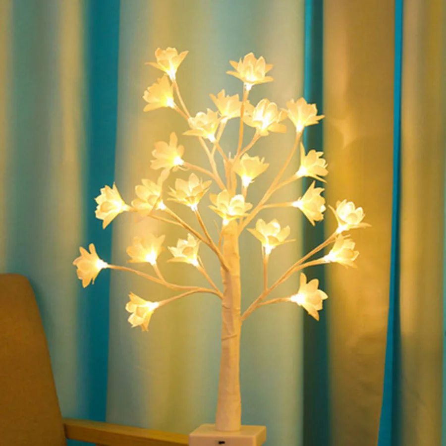 

60CM Christmas Artificial Tree Light 24LED Orchid Glowing Bonsai Tree Light Bedroom Decoration Romantic Night Light For Wedding