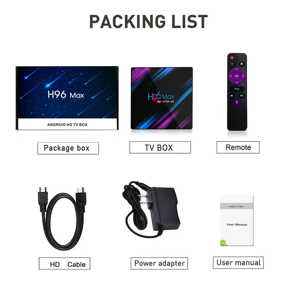 H96 MAX Android 10 0 Smart TV Box 4GB 64GB опционально Беспроводной IPTV 4K USB Декодер каналов