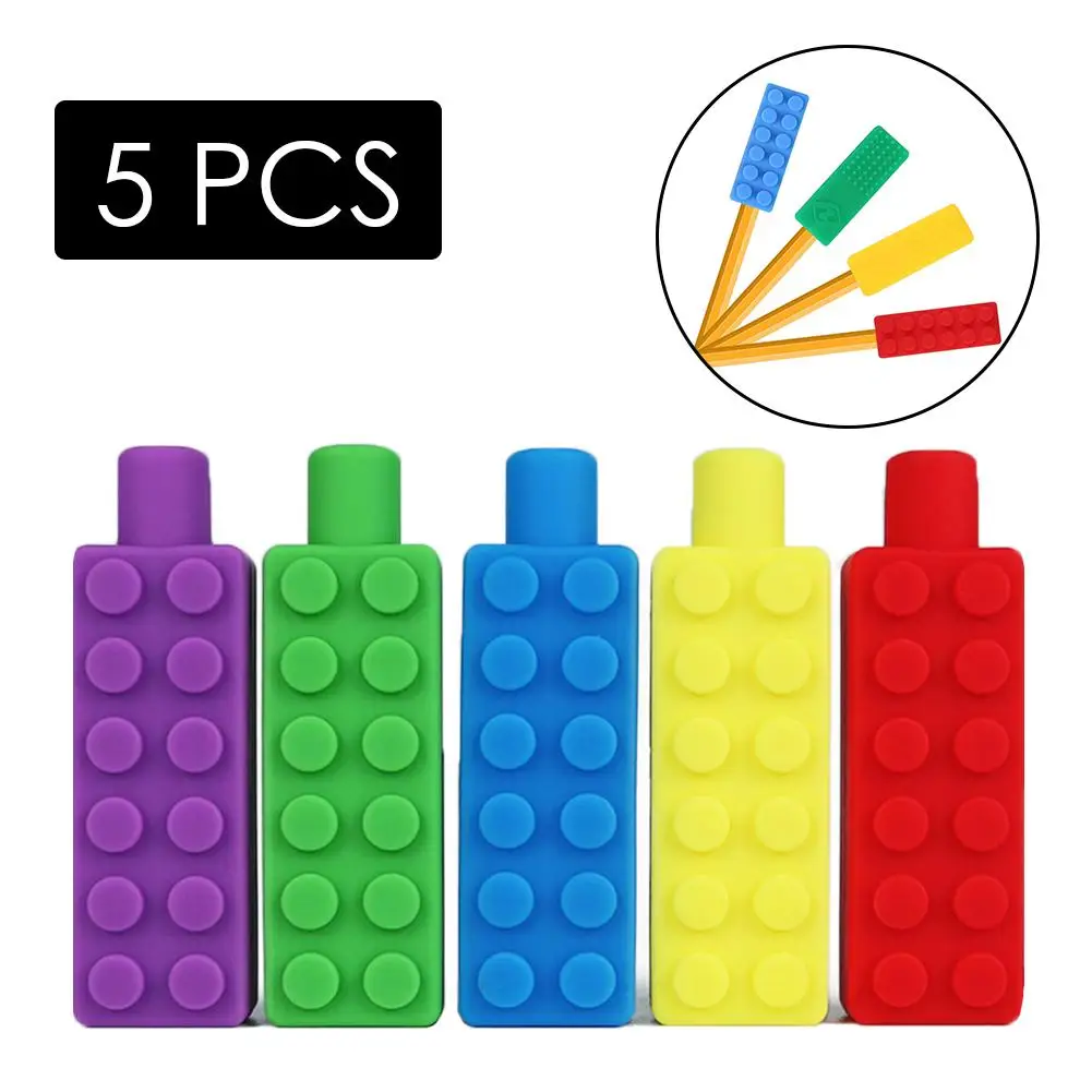 

5pcs Sensory Chewing Toy Chewy Stick Silicone Non-toxic Teething Toy For Boys Girls Kids