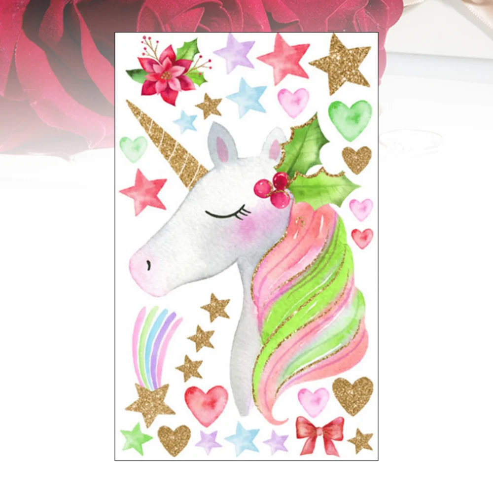 1 шт. креативная Радужная Наклейка на стену в форме единорога декоративные