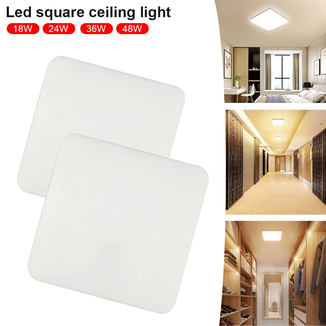 

18W 24W 36W 48W Surface Mount Flush Ultra Thin LED Ceiling light lamp AC85-265V lampada LED Panel Light for Bedroom