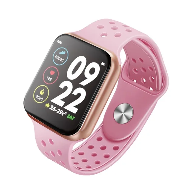gold pink Смарт-часы браслет IP67 водонепроницаемый монитор сердечного ритма кровяное давление фитнес-трекер для женщин и мужчин спортивные носимые часы F9 PK s226 - Цвет: gold pink