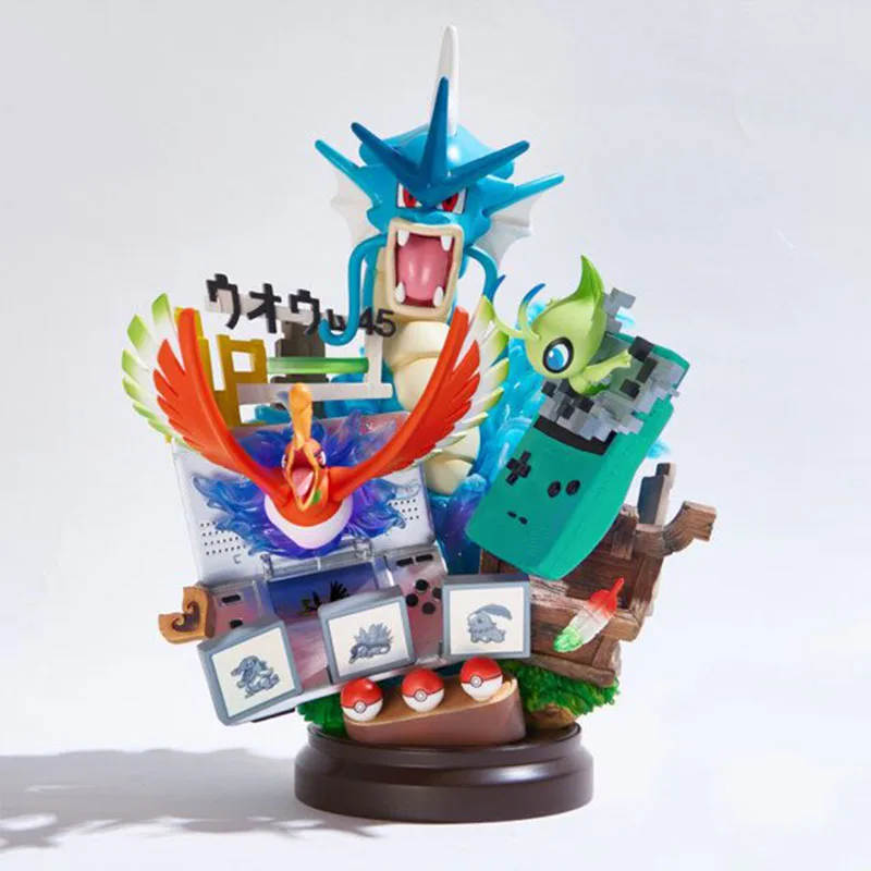 Аниме Gameboy Gyarados Ho-Oh Celebi Chikorita Lugia экшн-фигурка игрушки Dreamlike pkm Фигурка Статуя из смолы коллекция подарки