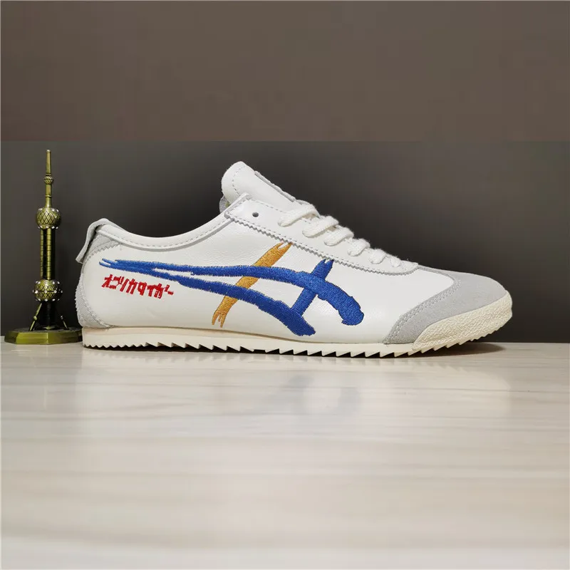 Аутентичные мужские/женские спортивные туфли THE ONITSUKA белые/синие/золотистые
