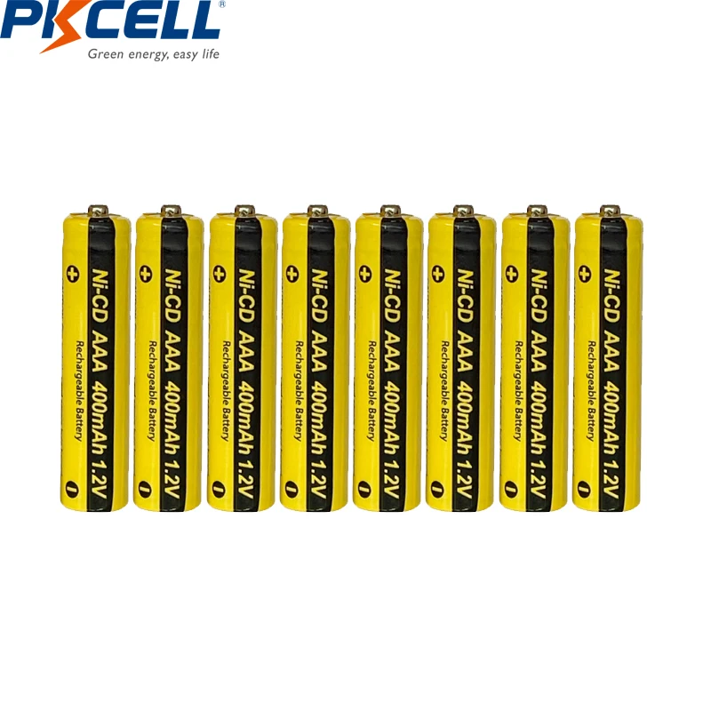 

4/8PC PKCELL 1.2V AAA NICD Rechargeable Battery 400mAh Solar lights toys batteries Powered with Button Top