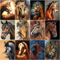 gatyztory 60x75cm frameless painting by numbers kit for adults children horse animal oil picture by number home artwork