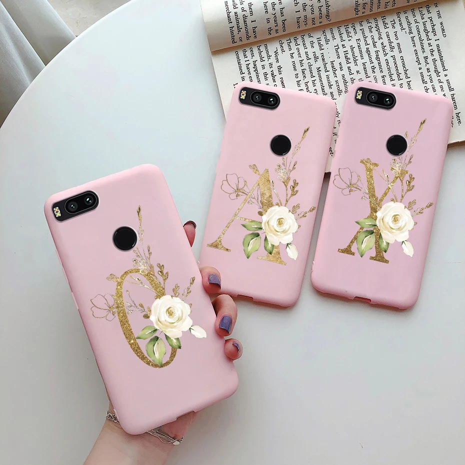 Чехол для Xiaomi Mi A1 5X силиконовый мягкий чехол с милыми буквами из ТПУ задняя крышка
