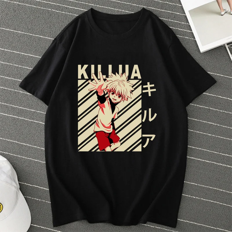 

Men Women T-shirt Tops Kawaii Hunter X Hunter Tshirt Killua Zoldyck T-shirt Crew Neck Fitted Soft Anime Manga Tee Shirt Clothes
