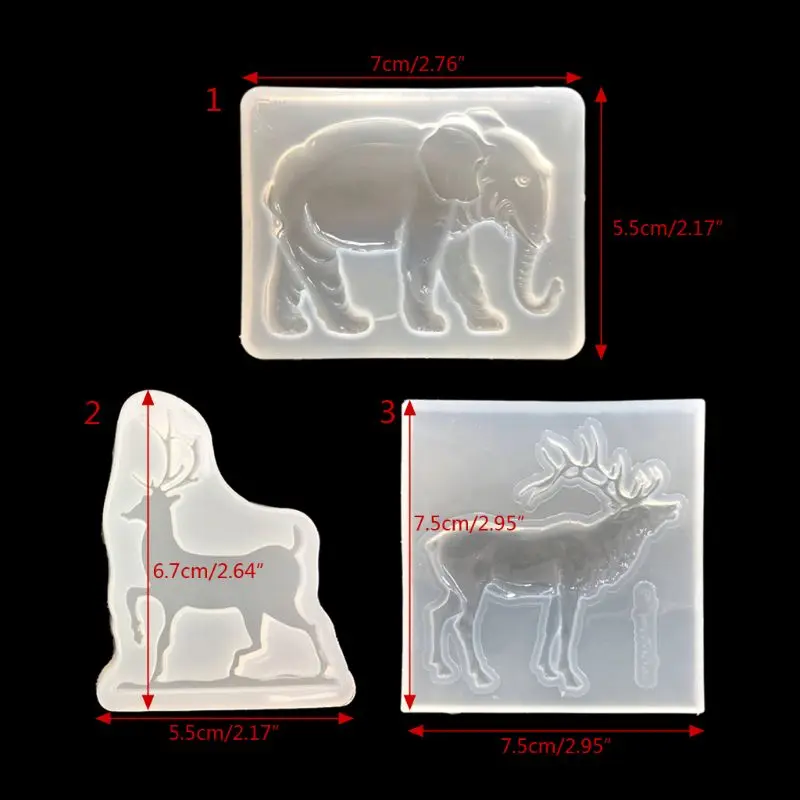 

Christmas Deer Antler Elephant Elk DIY Silicone Mold Animal Resin Jewelry Hand Making Tool