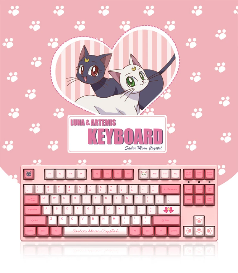

New AKKO 3087 Japan style Sailor Moon gaming Keyboard Pink wired game mechanical keyboard for girl
