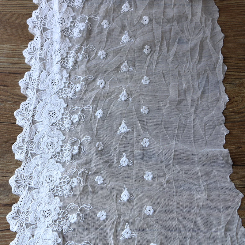 1 ярд Высокое качество 28 см Снежинка простая марля вышивка кружева платье