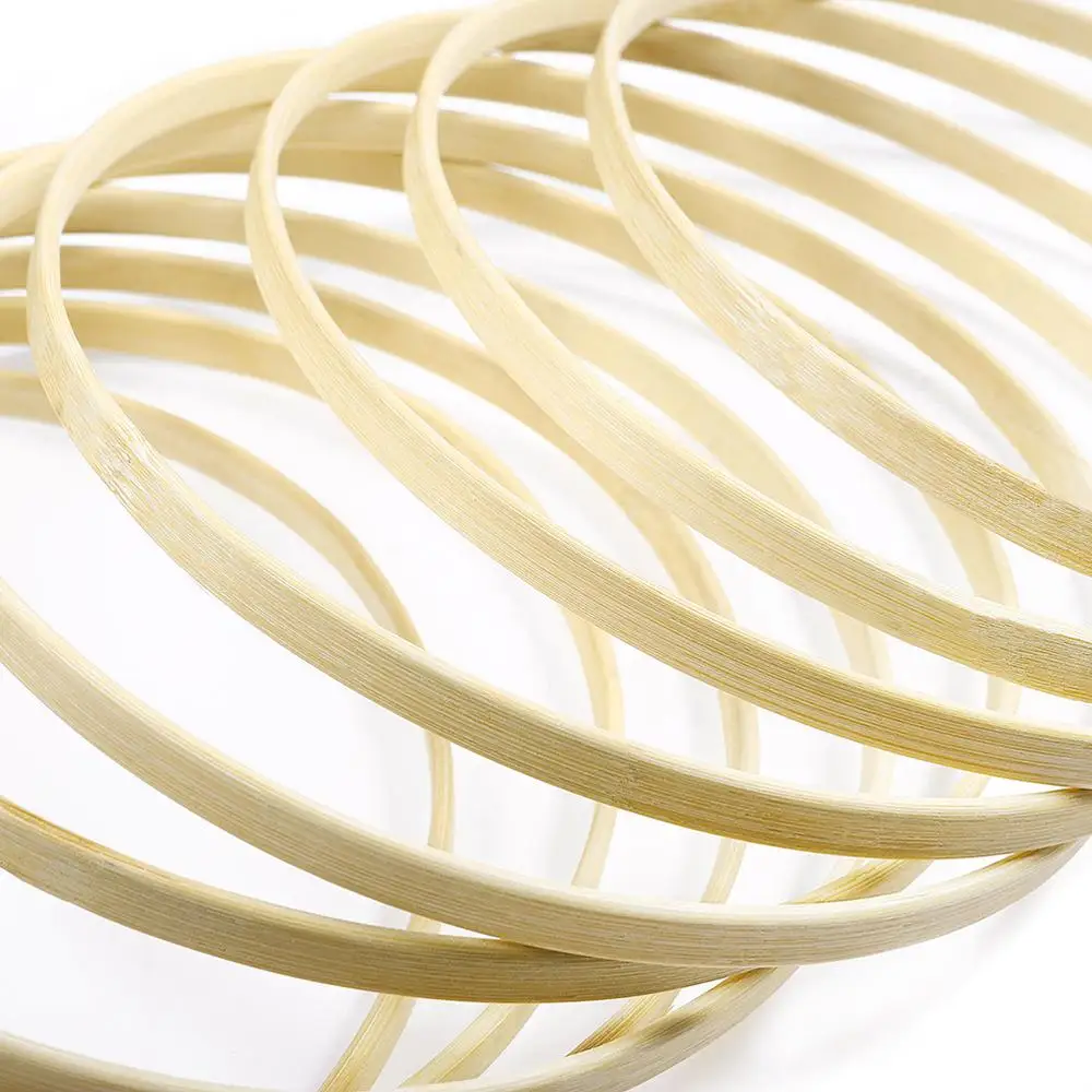 

10Pcs 15cm 20cm 23cm 26cm Diameter Dream Catcher Rings Macrame Craft Hoops Round Wooden Bamboo Hanging Accessory Hoop DIY Crafts