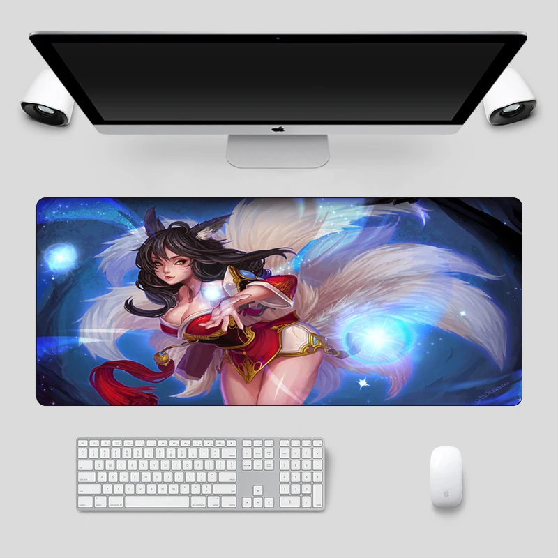 Большой игровой коврик для мыши Ahri Skins 70x30 см прочная резиновая компьютерная