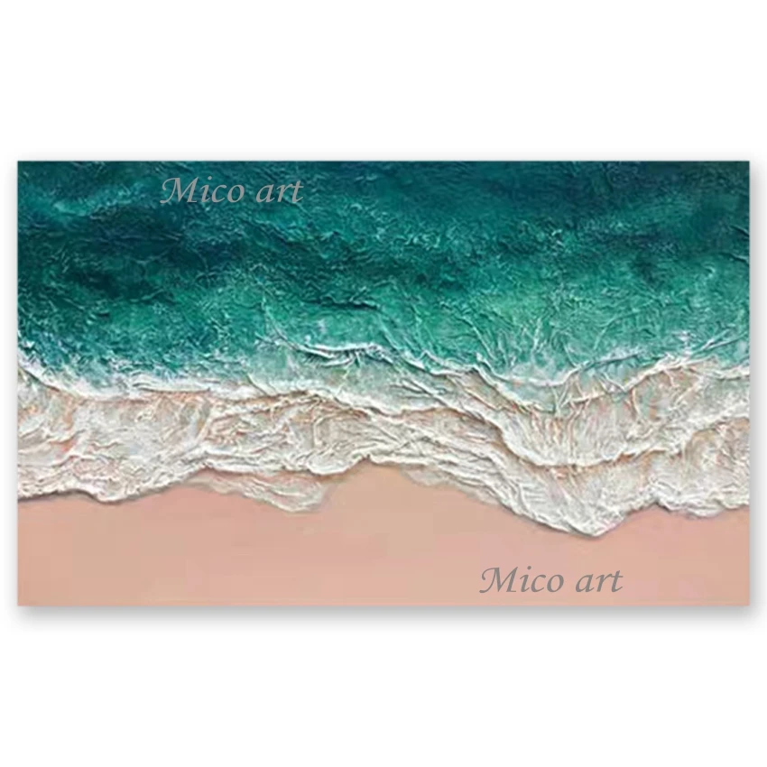 

New Dropshipping Abstract Sea Wave Oil Painting Art Hand-painted Home Wall Decoration Canvas Artwork Piece Paintings Wall Art