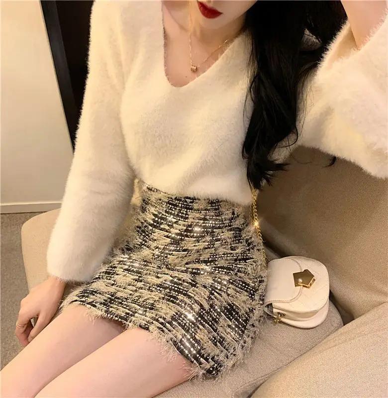 

Women Spring Autumn Vintage Print Faldas Lady Slim Tassel High Waist A-line Mini Skirt Female Casual Loose Sweet Skirts