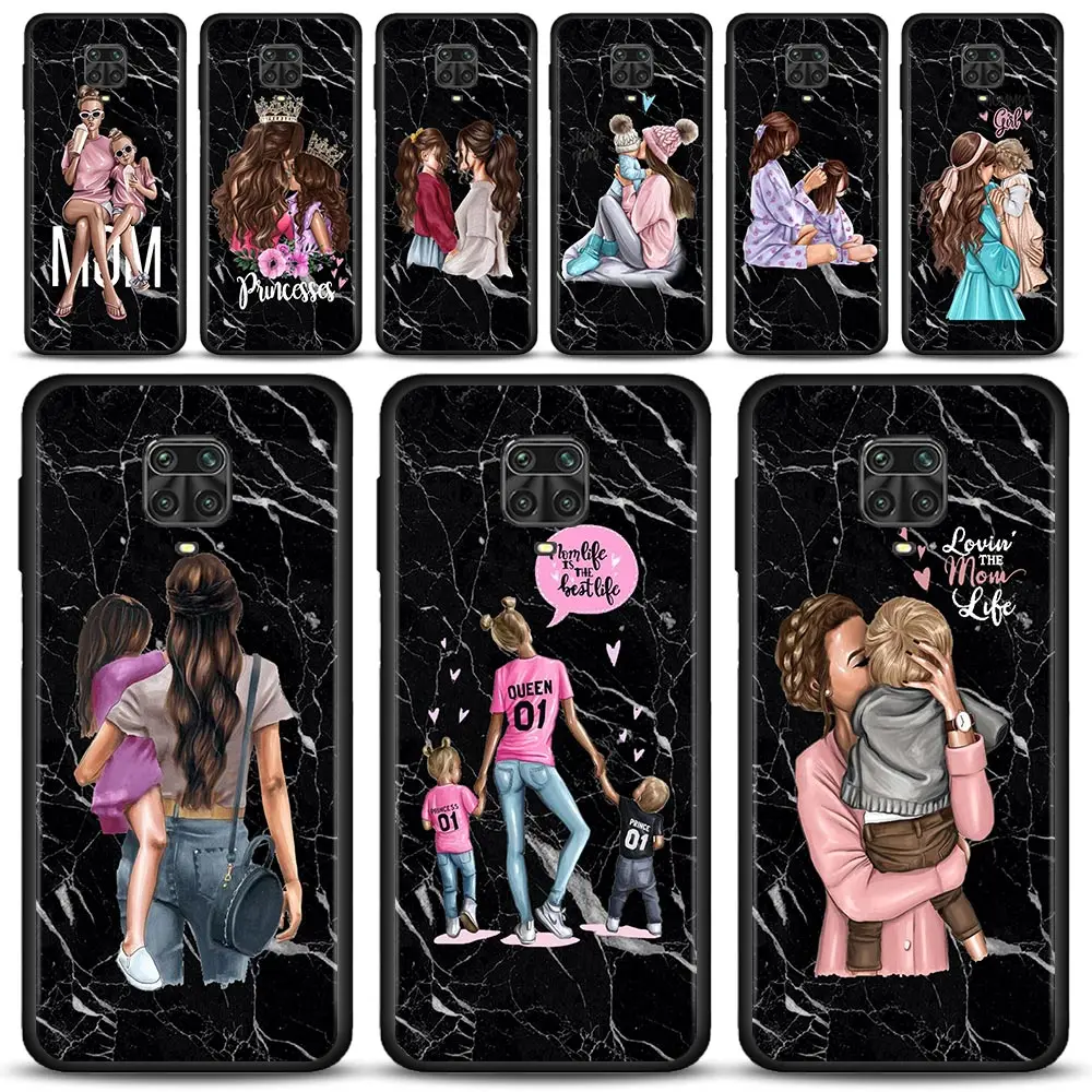 Marble Baby Mama Super Mom Girl Shell For Xiaomi Redmi Note 11 9 8 10 Pro 7 9T 8T 9S 10Lite Case for REDMI 9 8 9C 9A 8A 7A Cover
