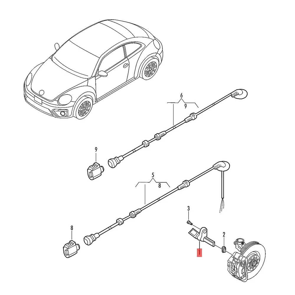 Левый задний датчик скорости ABS WHT 003 859 для Audi A3 S3 RS3 TT VW CC Eos Golf Beetle Passat Tiguan Sharan Seat Toledo WHT003859.
