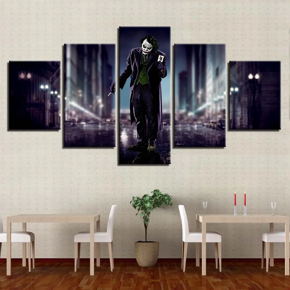 

5 Pieces Clown on The Street Movie Posters Modular Canvas HD Prints Paintings Wall Art Pictures Home Decor No Framed