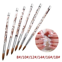 1pc sable hair nail art brush acrylic liquid powder uv gel nail polish brush flower painting pen carved pen manicure tool