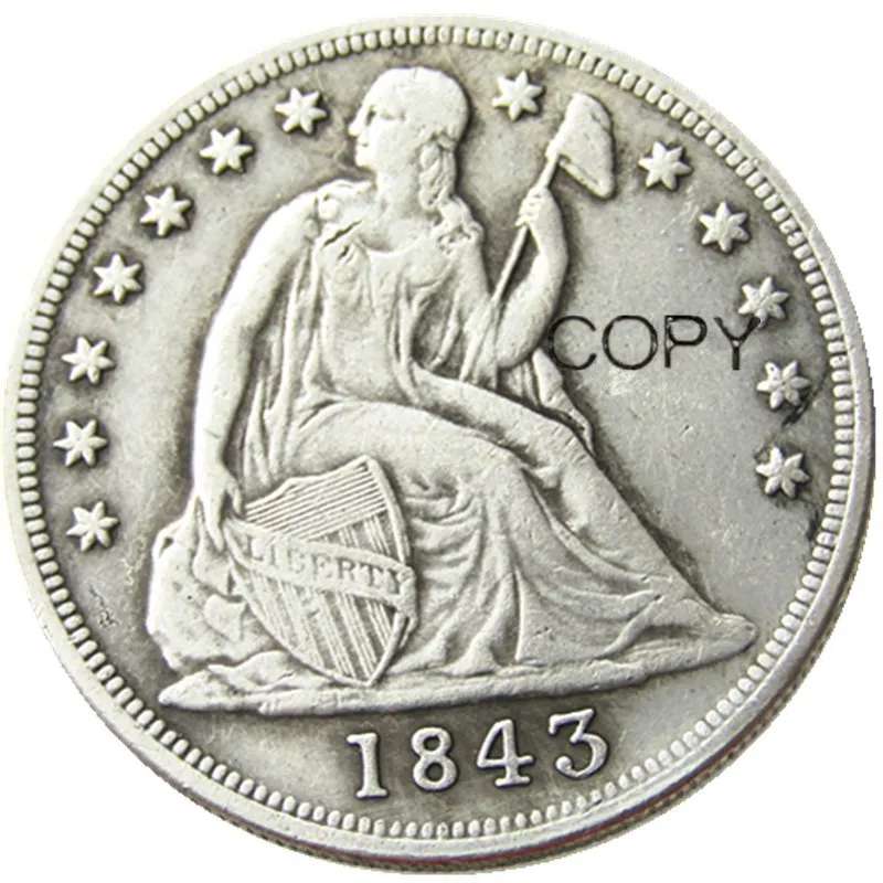 US Coins 1843 Seated Liberty Dollar copy Coins Silver Plated