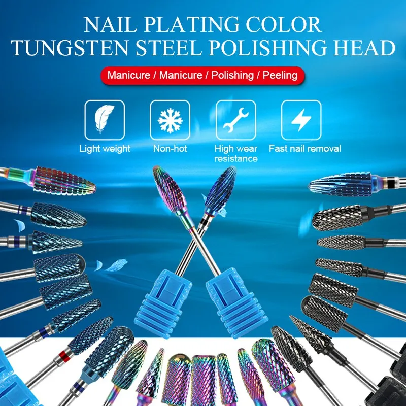 MAD DOLL 1 PC Tungsten Steel Grinding Head Plating Color Nail Drill Bit Machine Accessory Art Tool File | Красота и здоровье