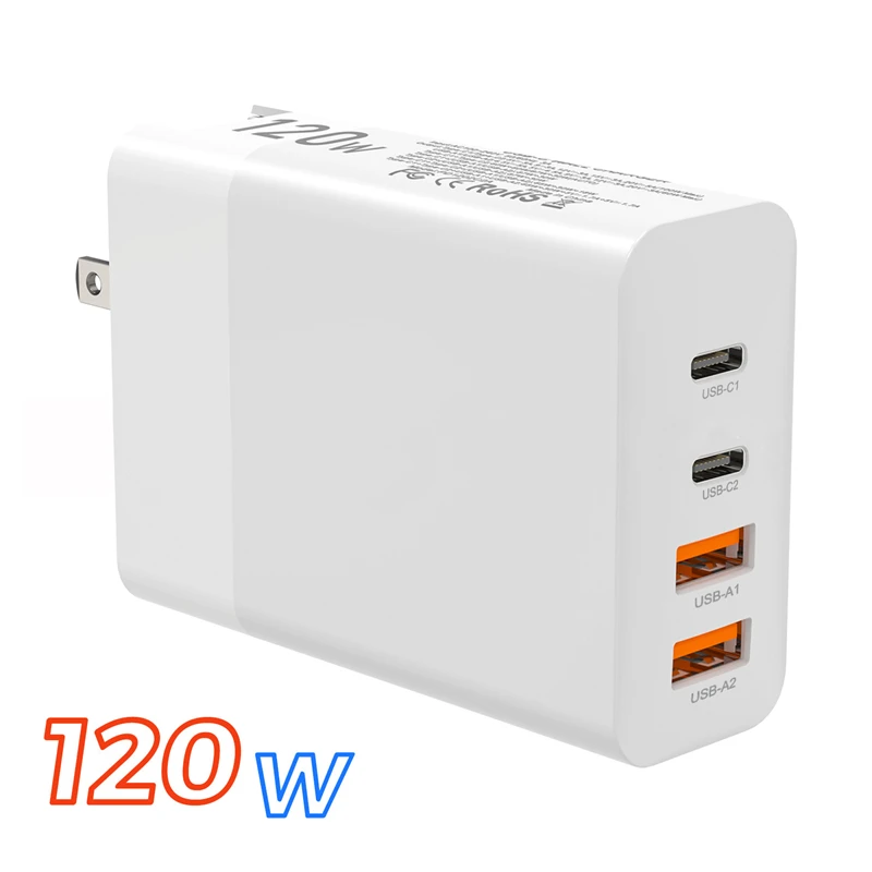 Зарядное устройство 120 Вт PD 3,0 GaN QC4.0 3,0 адаптер для быстрой зарядки для Macbook Pro iPhone 12 Dell HP SAMSUNG S21 Ultra Note 20 10 + 45 Вт PPS