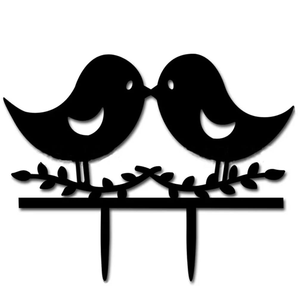 Новый 1 ПК акрил Пара птиц свадебные украшения для выпечки Топпер красивый